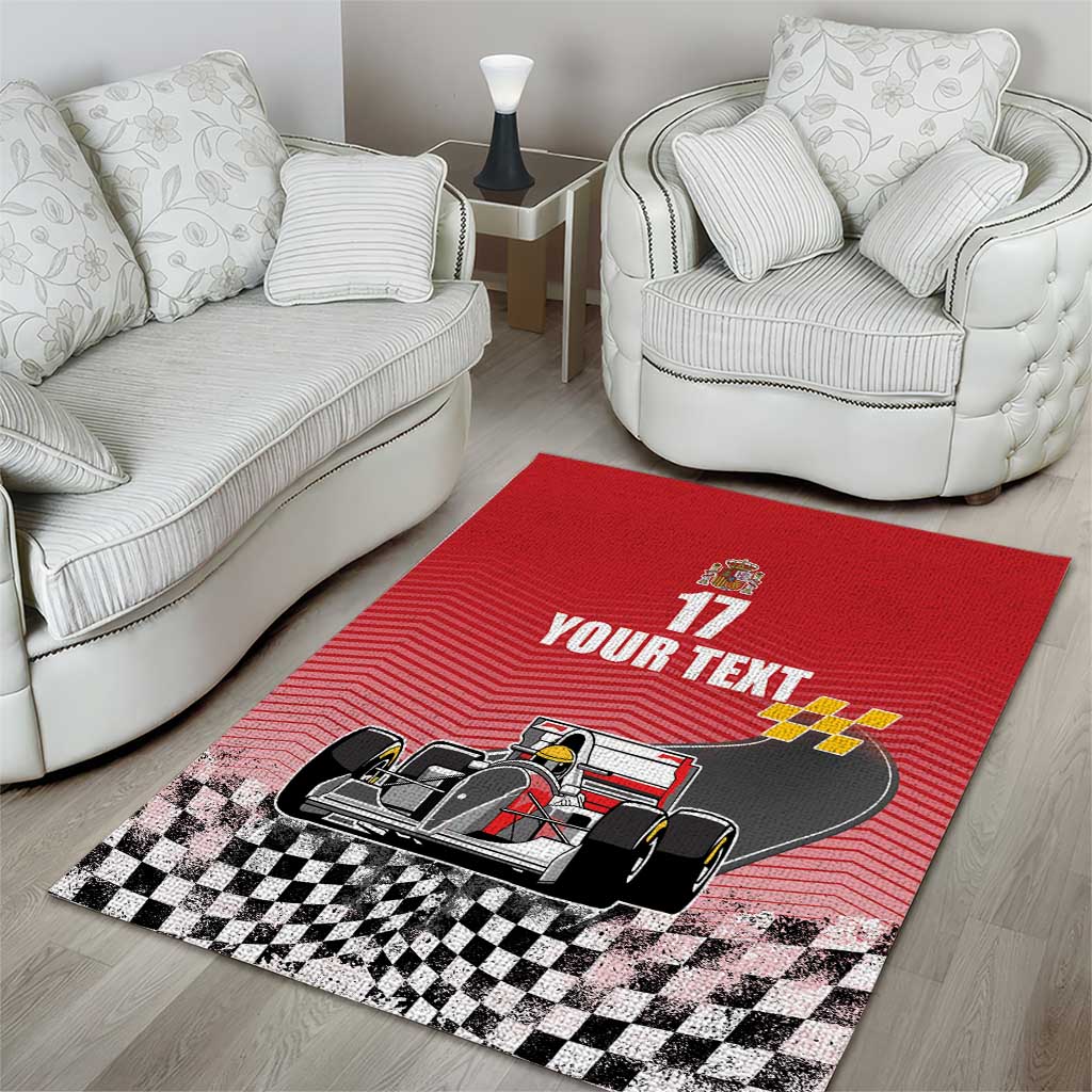 Custom Spain Formula One Area Rug Motorsport with Flag F1 World Championship