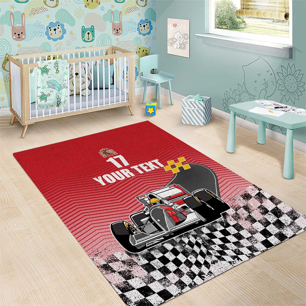 Custom Spain Formula One Area Rug Motorsport with Flag F1 World Championship