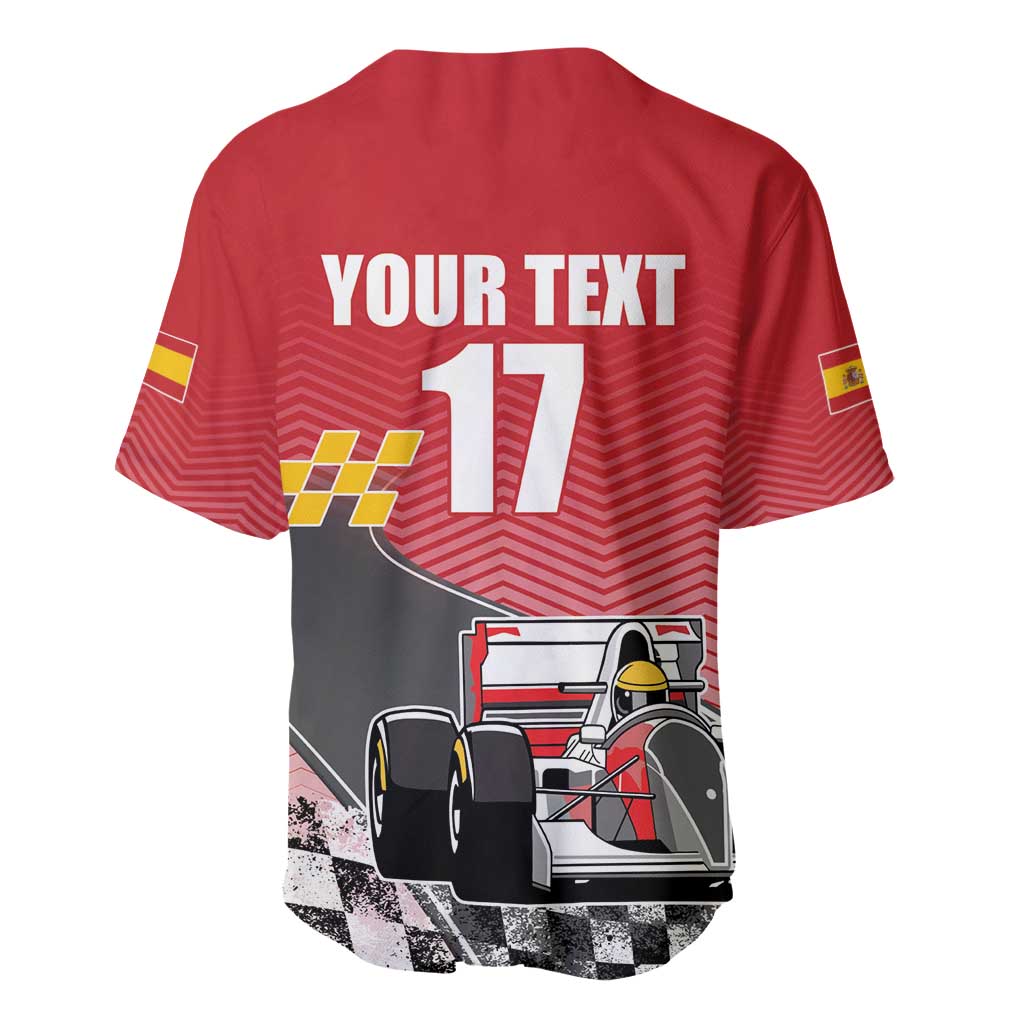 Custom Spain Formula One Baseball Jersey Motorsport with Flag F1 World Championship