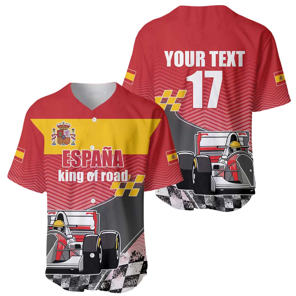 Custom Spain Formula One Baseball Jersey Motorsport with Flag F1 World Championship