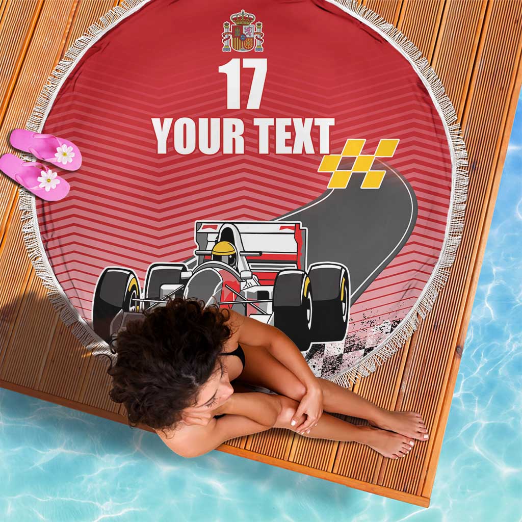 Custom Spain Formula One Beach Blanket Motorsport with Flag F1 World Championship