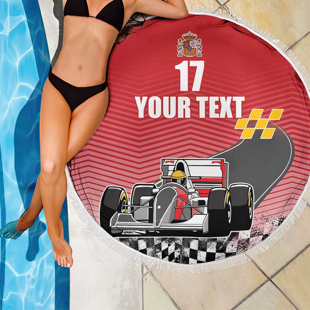 Custom Spain Formula One Beach Blanket Motorsport with Flag F1 World Championship