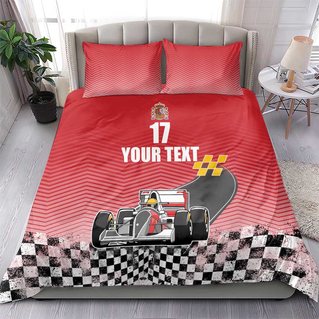 Custom Spain Formula One Bedding Set Motorsport with Flag F1 World Championship