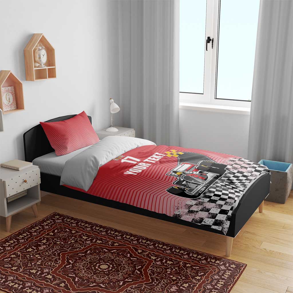 Custom Spain Formula One Bedding Set Motorsport with Flag F1 World Championship