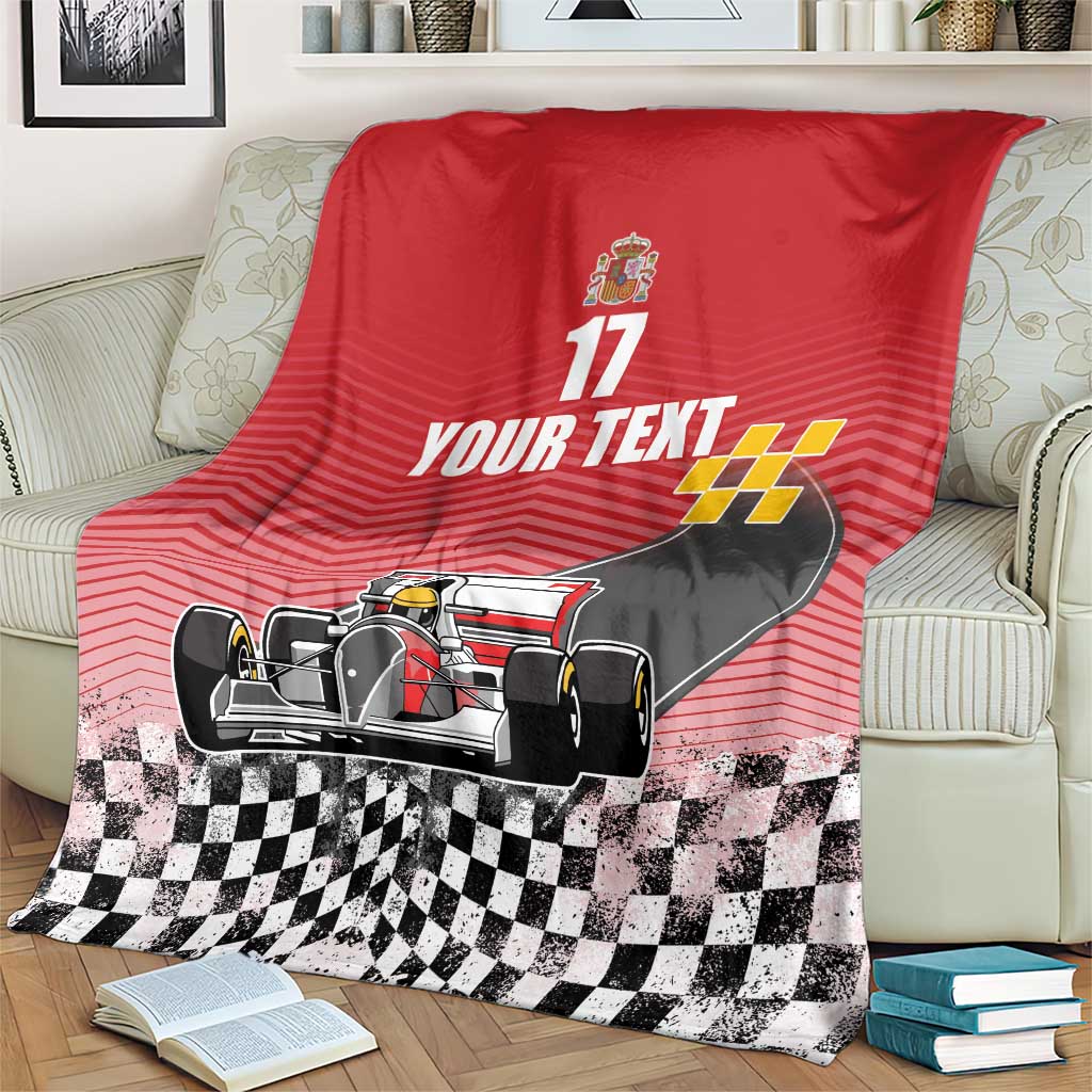 Custom Spain Formula One Blanket Motorsport with Flag F1 World Championship