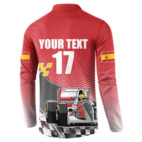 Custom Spain Formula One Button Sweatshirt Motorsport with Flag F1 World Championship