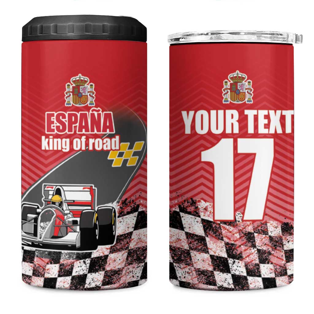 Custom Spain Formula One 4 in 1 Can Cooler Tumbler Motorsport with Flag F1 World Championship