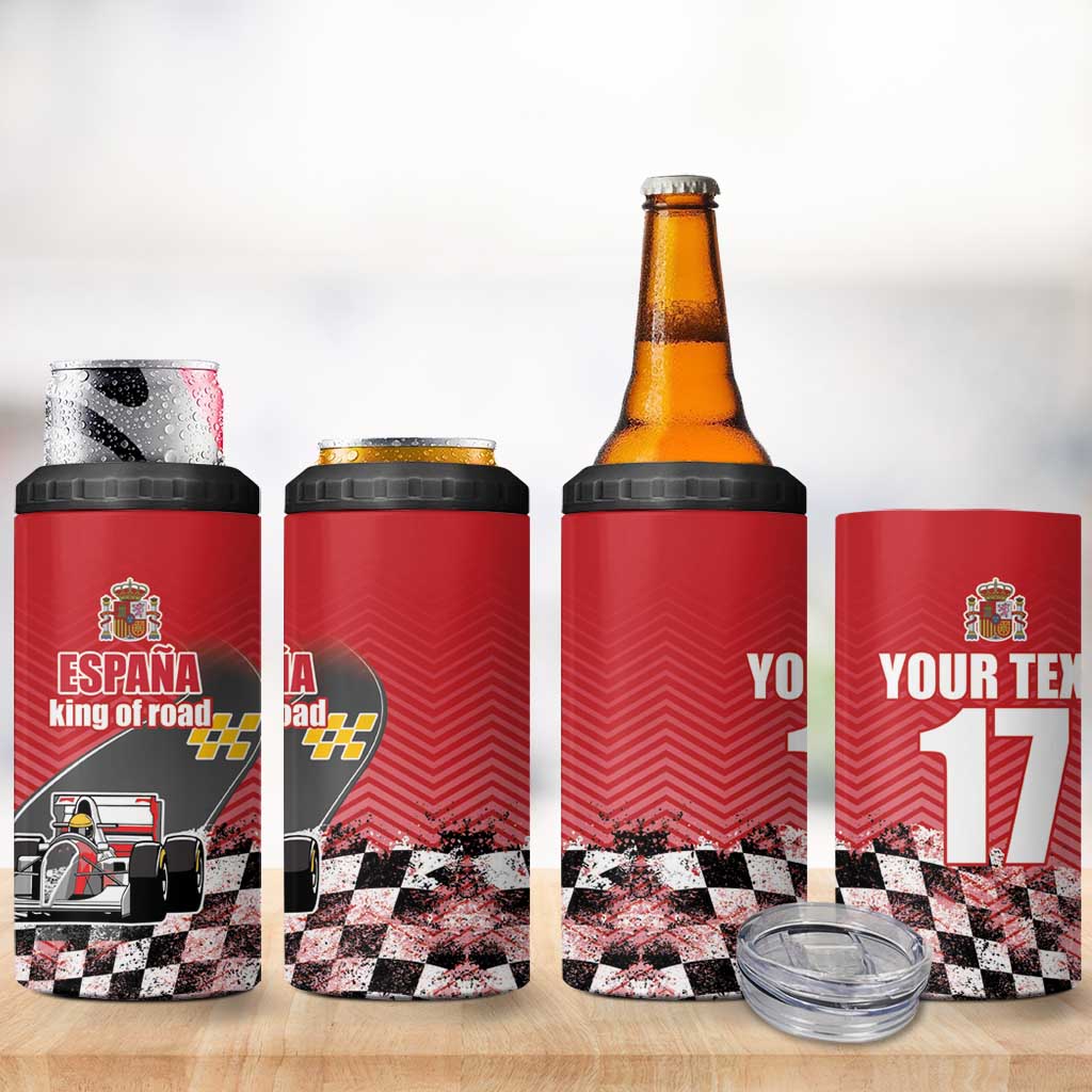 Custom Spain Formula One 4 in 1 Can Cooler Tumbler Motorsport with Flag F1 World Championship