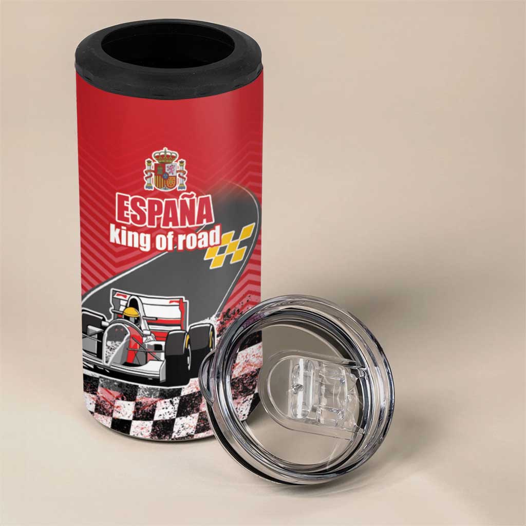 Custom Spain Formula One 4 in 1 Can Cooler Tumbler Motorsport with Flag F1 World Championship