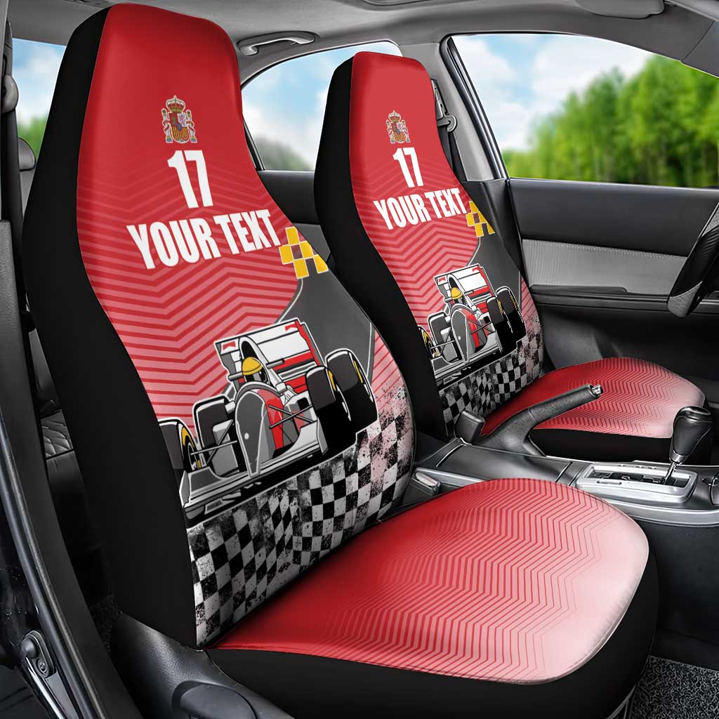 Custom Spain Formula One Car Seat Cover Motorsport with Flag F1 World Championship