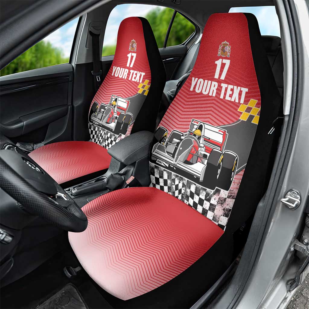 Custom Spain Formula One Car Seat Cover Motorsport with Flag F1 World Championship