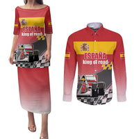 Custom Spain Formula One Couples Matching Puletasi and Long Sleeve Button Shirt Motorsport with Flag F1 World Championship