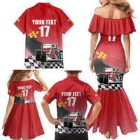 Custom Spain Formula One Family Matching Mermaid Dress and Hawaiian Shirt Motorsport with Flag F1 World Championship