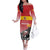 Custom Spain Formula One Family Matching Off The Shoulder Long Sleeve Dress and Hawaiian Shirt Motorsport with Flag F1 World Championship