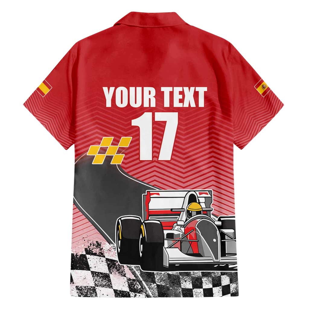 Custom Spain Formula One Family Matching Off Shoulder Maxi Dress and Hawaiian Shirt Motorsport with Flag F1 World Championship