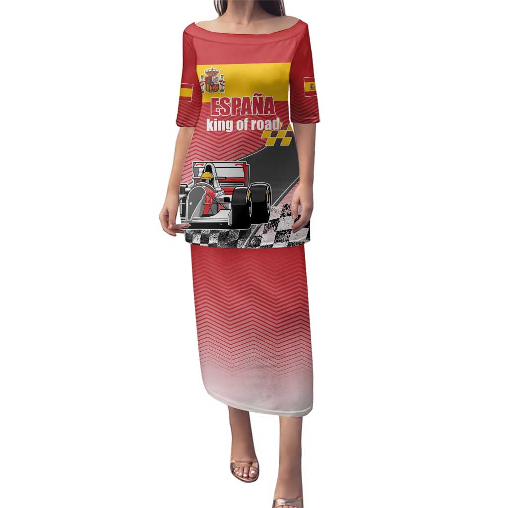 Custom Spain Formula One Family Matching Puletasi and Hawaiian Shirt Motorsport with Flag F1 World Championship