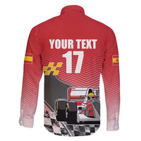 Custom Spain Formula One Family Matching Short Sleeve Bodycon Dress and Hawaiian Shirt Motorsport with Flag F1 World Championship