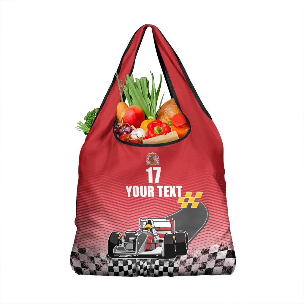 Custom Spain Formula One Grocery Bag Motorsport with Flag F1 World Championship
