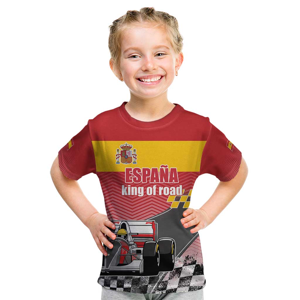 Custom Spain Formula One Kid T Shirt Motorsport with Flag F1 World Championship