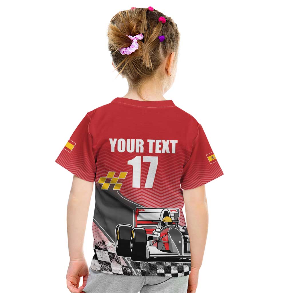 Custom Spain Formula One Kid T Shirt Motorsport with Flag F1 World Championship