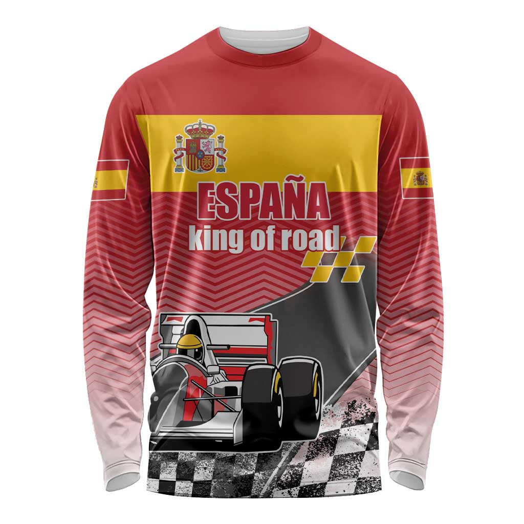 Custom Spain Formula One Long Sleeve Shirt Motorsport with Flag F1 World Championship