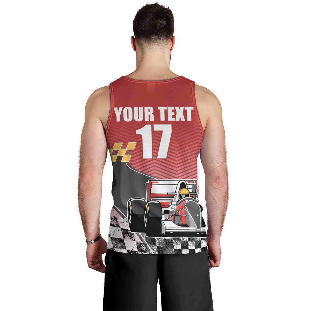 Custom Spain Formula One Men Tank Top Motorsport with Flag F1 World Championship