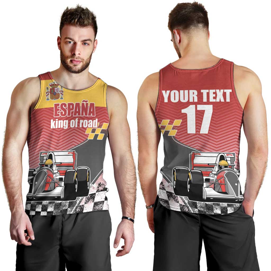 Custom Spain Formula One Men Tank Top Motorsport with Flag F1 World Championship