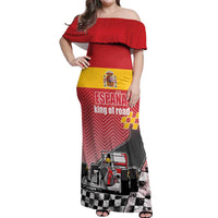 Custom Spain Formula One Off Shoulder Maxi Dress Motorsport with Flag F1 World Championship