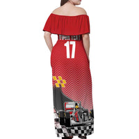 Custom Spain Formula One Off Shoulder Maxi Dress Motorsport with Flag F1 World Championship