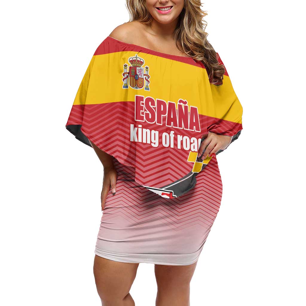 Custom Spain Formula One Off Shoulder Short Dress Motorsport with Flag F1 World Championship