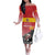 Custom Spain Formula One Off The Shoulder Long Sleeve Dress Motorsport with Flag F1 World Championship