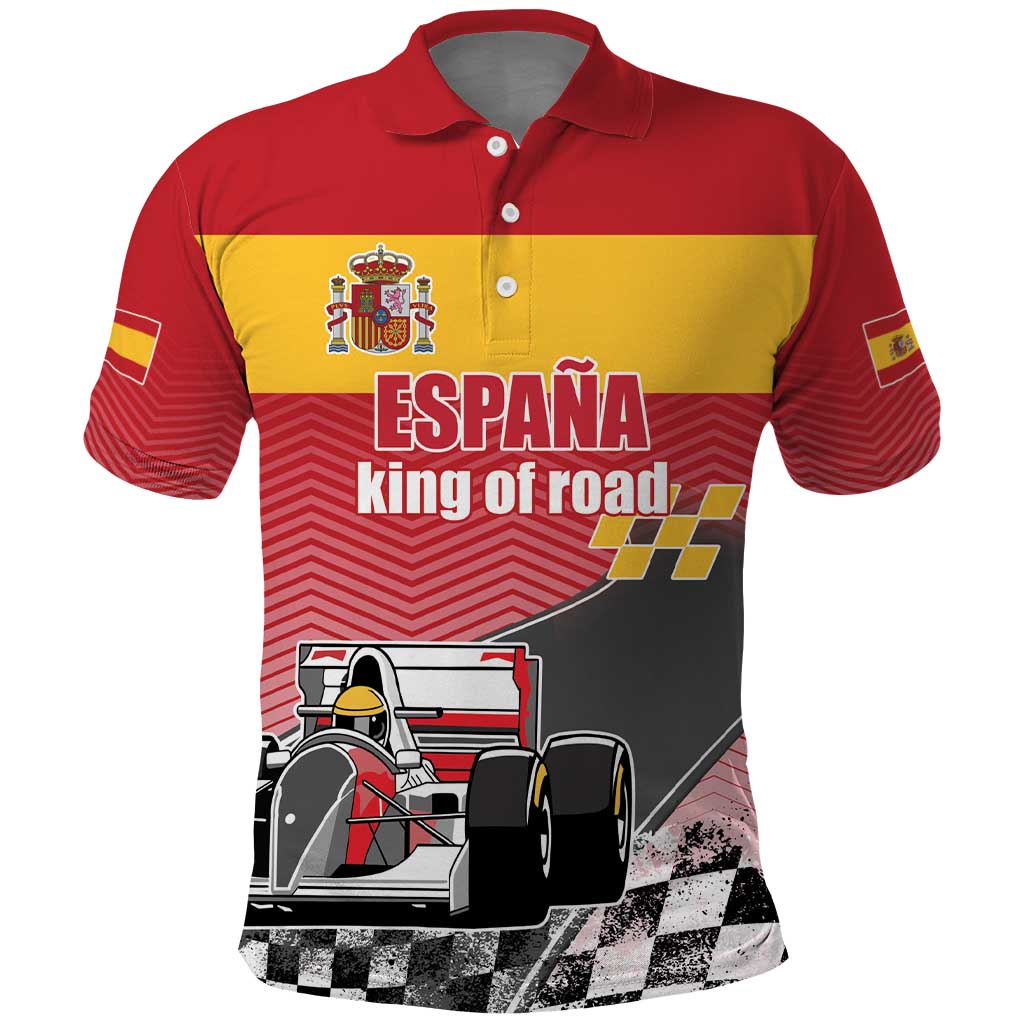 Custom Spain Formula One Polo Shirt Motorsport with Flag F1 World Championship