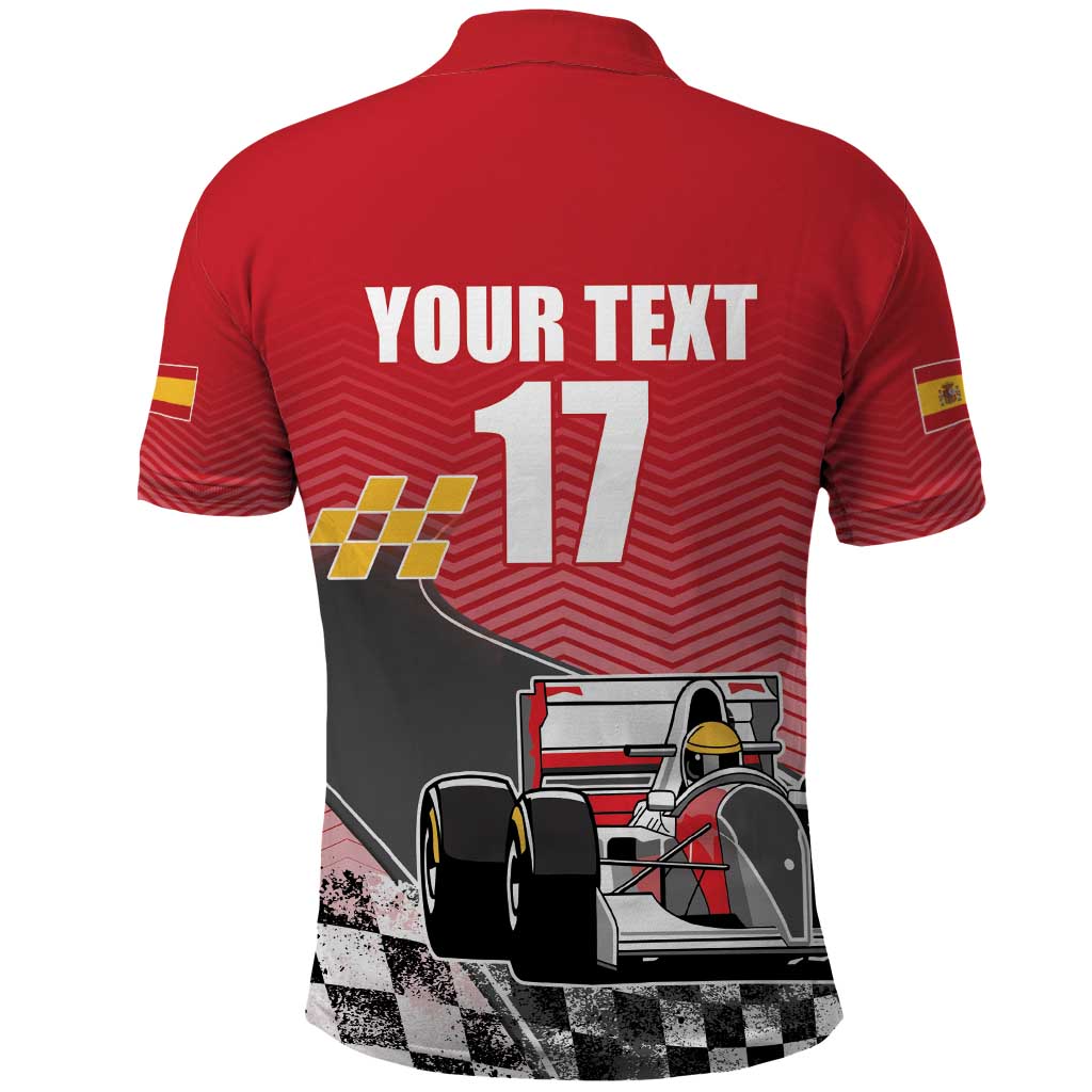 Custom Spain Formula One Polo Shirt Motorsport with Flag F1 World Championship