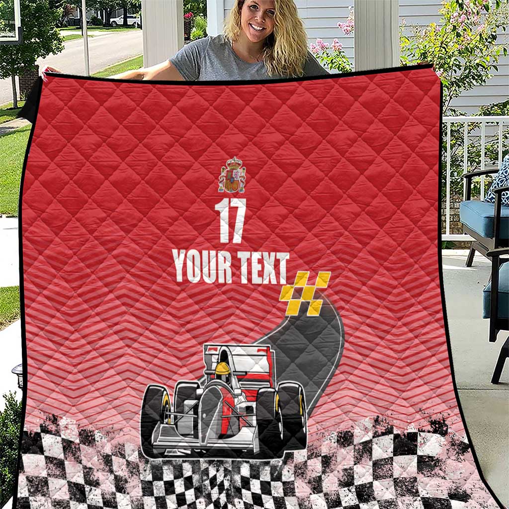 Custom Spain Formula One Quilt Motorsport with Flag F1 World Championship