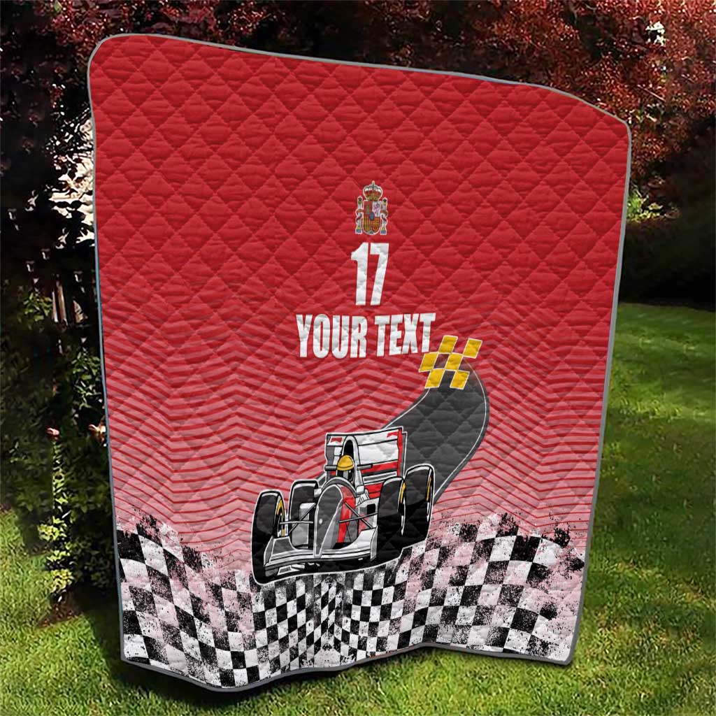 Custom Spain Formula One Quilt Motorsport with Flag F1 World Championship