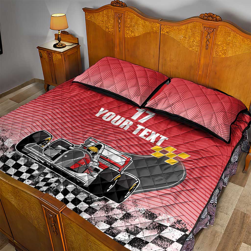 Custom Spain Formula One Quilt Bed Set Motorsport with Flag F1 World Championship