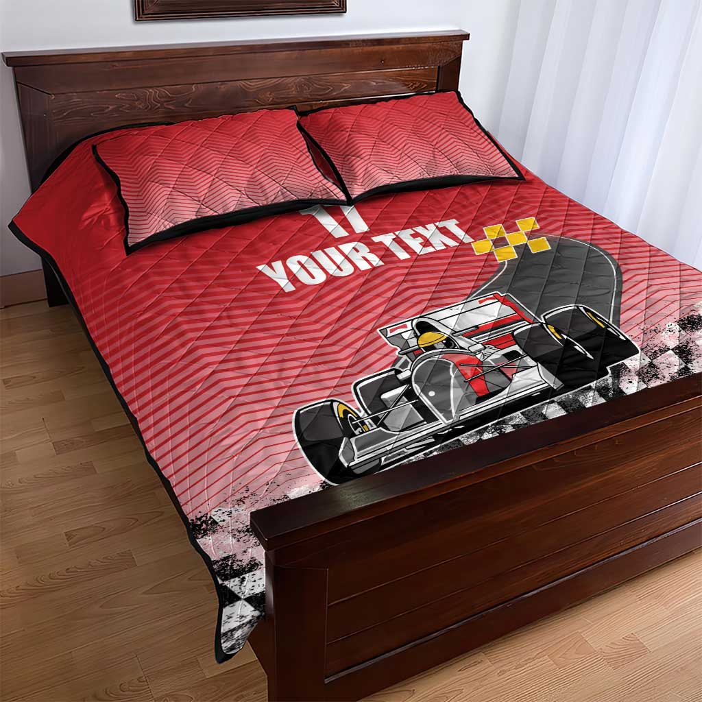 Custom Spain Formula One Quilt Bed Set Motorsport with Flag F1 World Championship