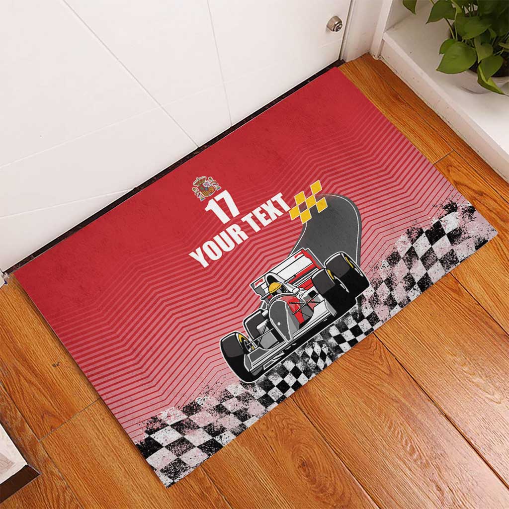 Custom Spain Formula One Rubber Doormat Motorsport with Flag F1 World Championship
