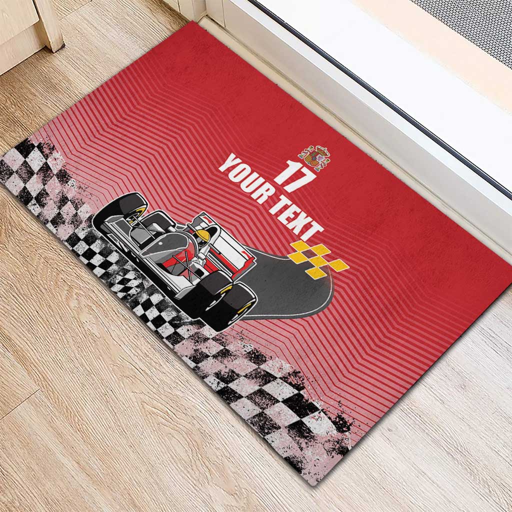 Custom Spain Formula One Rubber Doormat Motorsport with Flag F1 World Championship