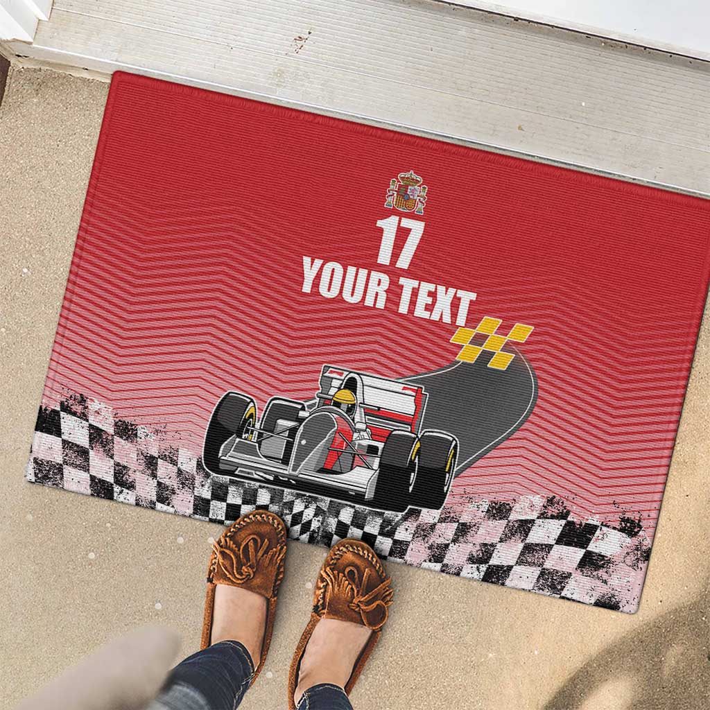 Custom Spain Formula One Rubber Doormat Motorsport with Flag F1 World Championship