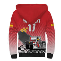 Custom Spain Formula One Sherpa Hoodie Motorsport with Flag F1 World Championship