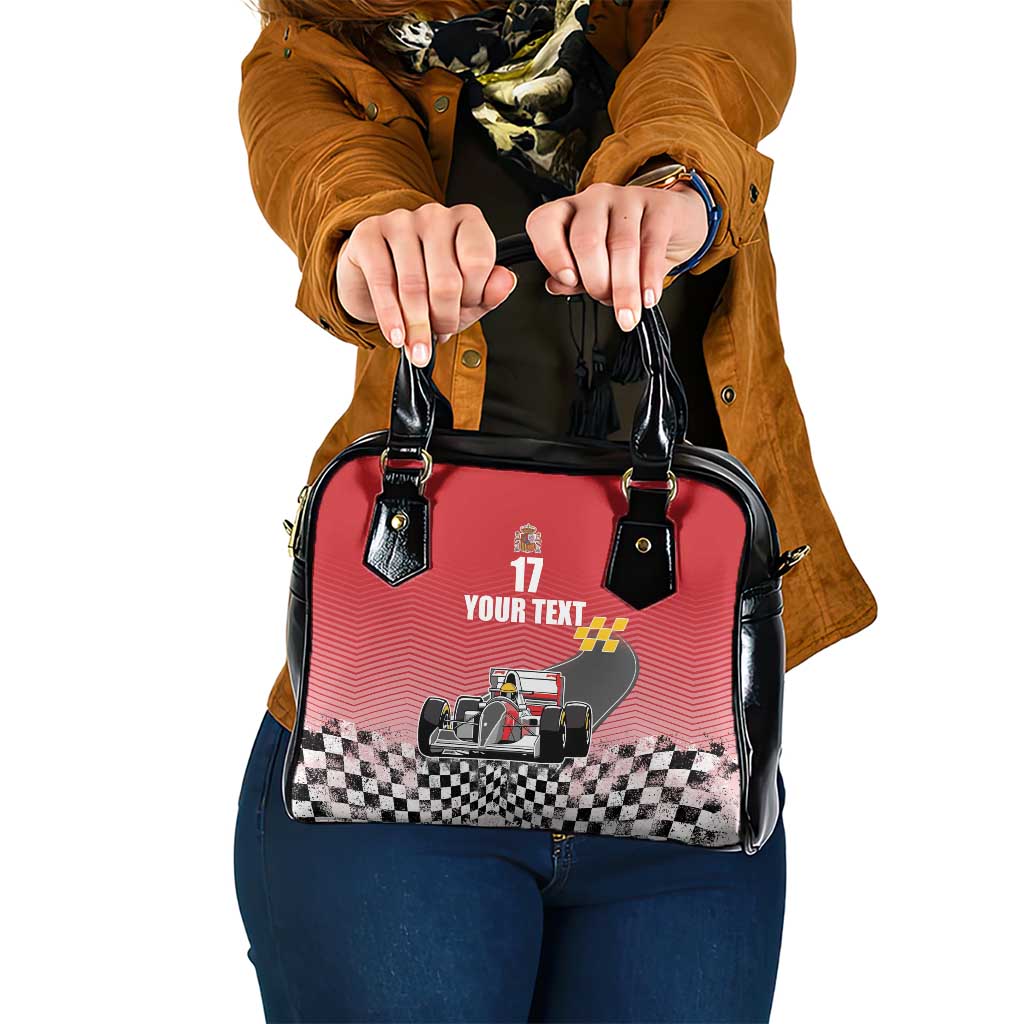 Custom Spain Formula One Shoulder Handbag Motorsport with Flag F1 World Championship