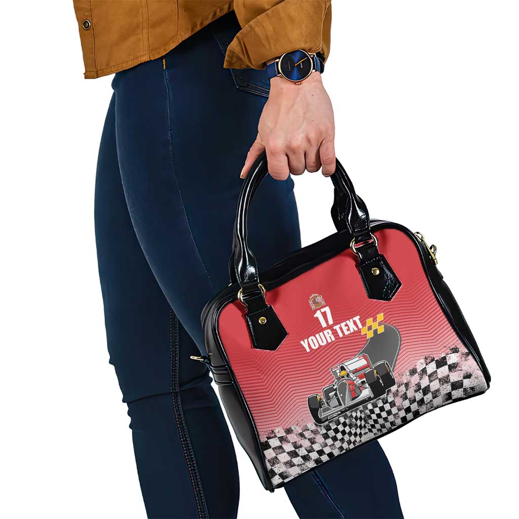 Custom Spain Formula One Shoulder Handbag Motorsport with Flag F1 World Championship