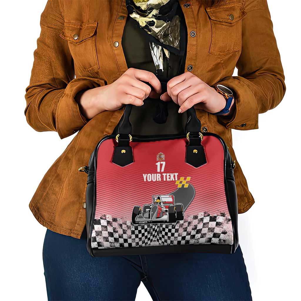 Custom Spain Formula One Shoulder Handbag Motorsport with Flag F1 World Championship