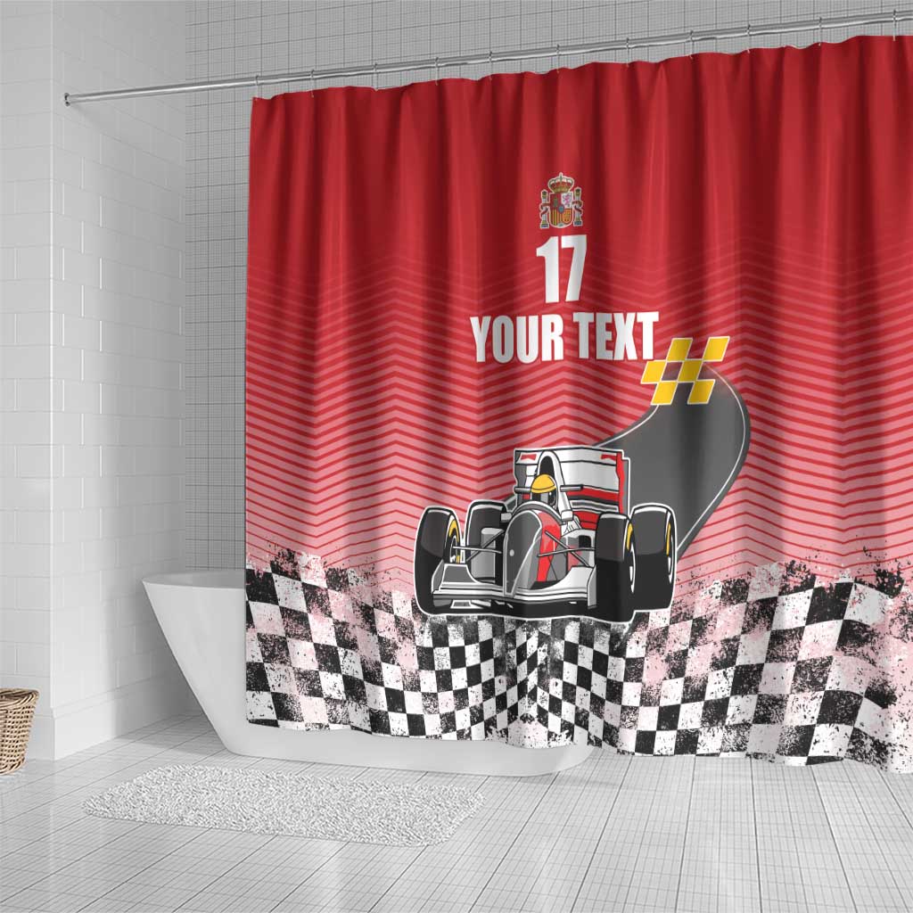 Custom Spain Formula One Shower Curtain Motorsport with Flag F1 World Championship