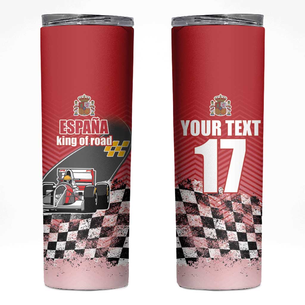Custom Spain Formula One Skinny Tumbler Motorsport with Flag F1 World Championship