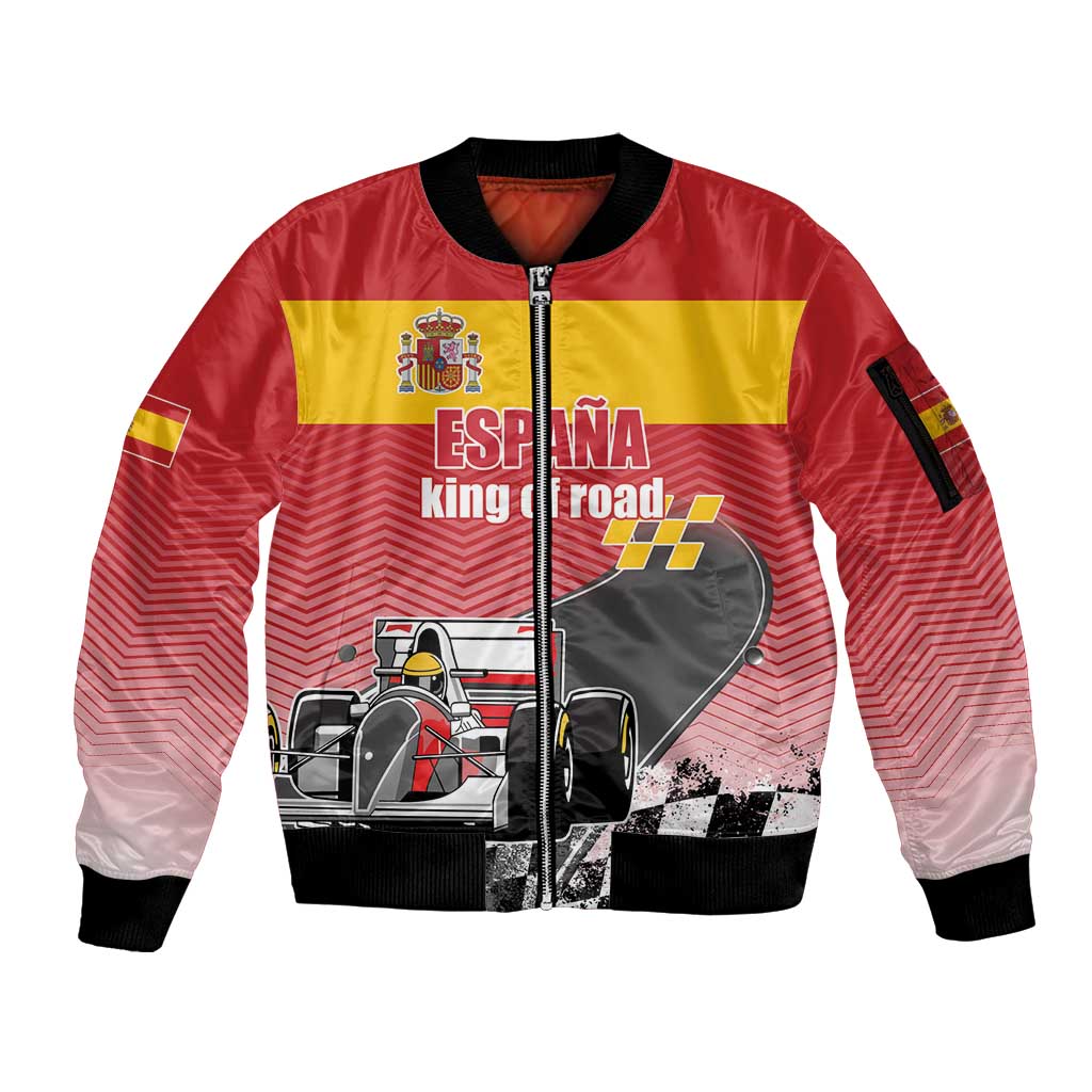 Custom Spain Formula One Sleeve Zip Bomber Jacket Motorsport with Flag F1 World Championship