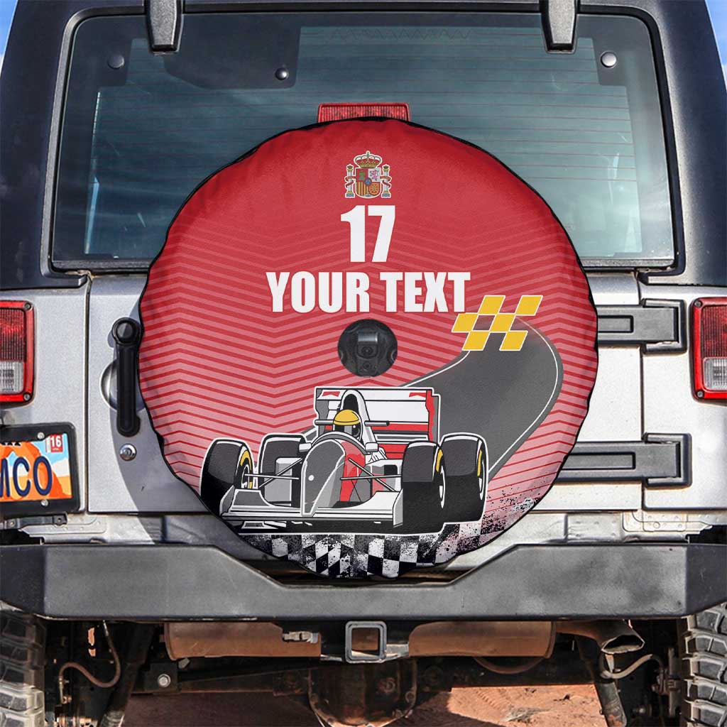 Custom Spain Formula One Spare Tire Cover Motorsport with Flag F1 World Championship