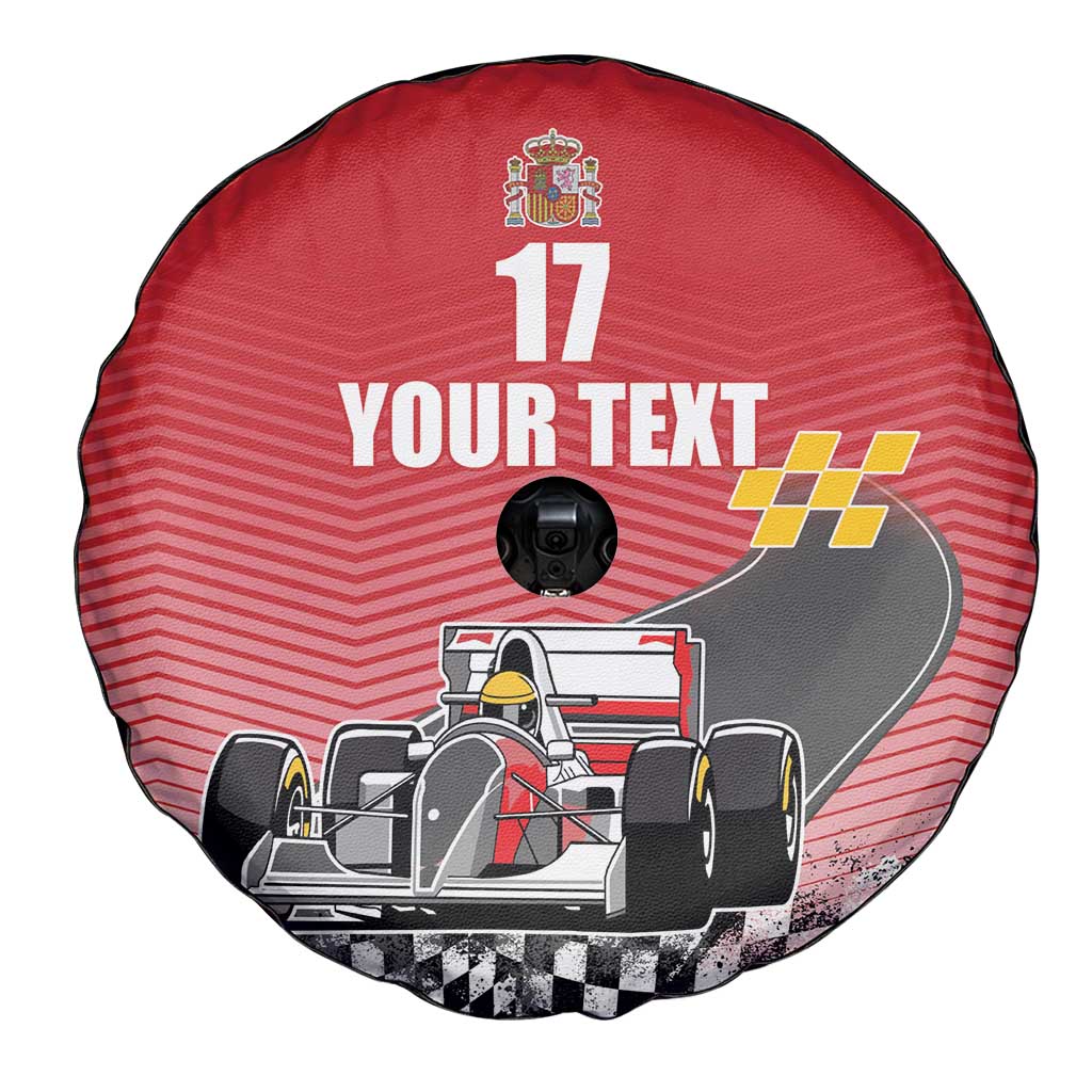 Custom Spain Formula One Spare Tire Cover Motorsport with Flag F1 World Championship