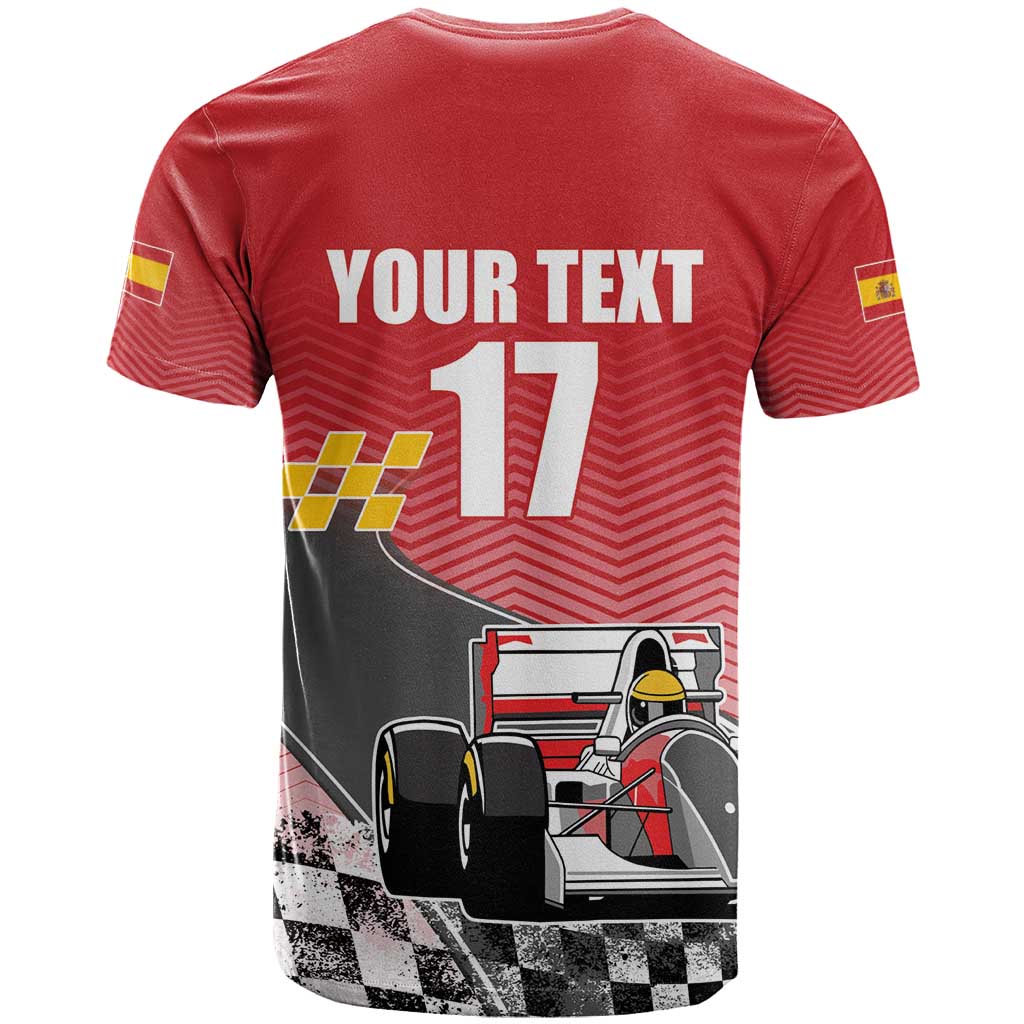 Custom Spain Formula One T Shirt Motorsport with Flag F1 World Championship